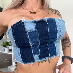 Denim tube top